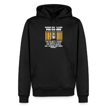 Lundi Trapped Work Drôle Tenue De Travail - Sweat à capuche Premium bio Homme - noir - Devant - Nico (187cm)