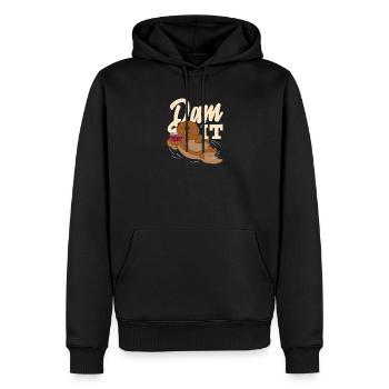 Loutre de mer dessin animé barrage il - Sweat à capuche Premium bio Homme - noir - Devant - Nico (187cm)