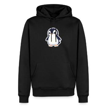 Pinguin - Männer Premium Bio Hoodie - Schwarz - Vorne - Nico (187cm)