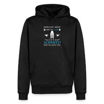 Blacksmith Forge Anvil Metal Construction - Men’s Premium Organic Hoodie - black - Front - Nico (187cm)