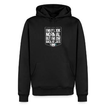 Katze I May Look Normal I Meow Back At Cats Katzen - Männer Premium Bio Hoodie - Schwarz - Vorne - Nico (187cm)
