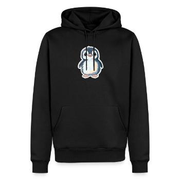 Pinguin - Männer Premium Bio Hoodie - Schwarz - Vorne - Nico (187cm)