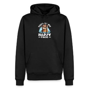 Sea Otter Cartoon Lucky Face - Men’s Premium Organic Hoodie - black - Front - Nico (187cm)