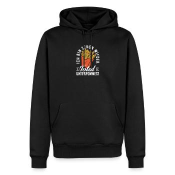 Totally underpommest encore une fois – blague sur les frites - Sweat à capuche Premium bio Homme - noir - Devant - Nico (187cm)
