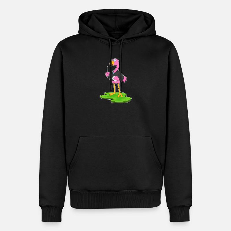 Flamingo Lehrer Zeigestab Schule - Männer Premium Bio Hoodie - Schwarz