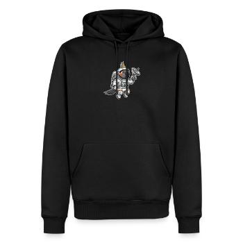oiseau de l’espace astronaute calopsitte - Sweat à capuche Premium bio Homme - noir - Devant - Nico (187cm)