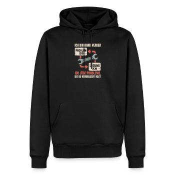 Handwerker Problemlöser Spruch - Männer Premium Bio Hoodie - Schwarz - Vorne - Nico (187cm)