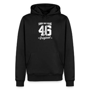 46 Geburtstag - Männer Premium Bio Hoodie - Schwarz - Vorne - Nico (187cm)