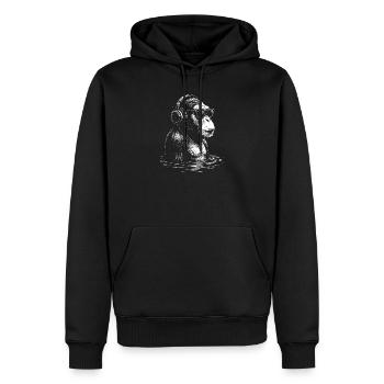Headphone Monkey in Water - Men’s Premium Organic Hoodie - black - Front - Nico (187cm)