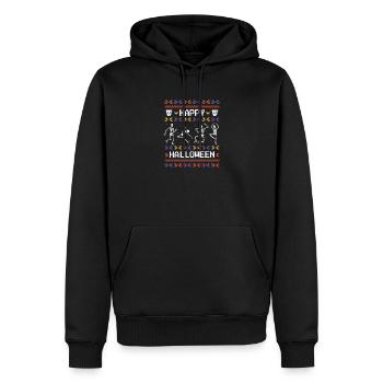 Style laid Joyeux Halloween Conception festive - Sweat à capuche Premium bio Homme - noir - Devant - Nico (187cm)