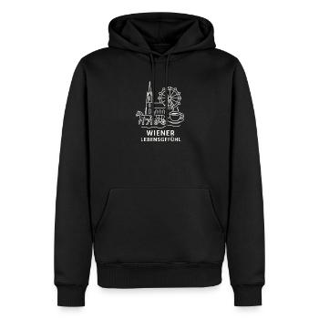 Wiener Lebensgefühl Collage - Männer Premium Bio Hoodie - Schwarz - Vorne - Nico (187cm)