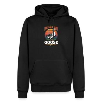 Funny Bird Goose - Männer Premium Bio Hoodie - Schwarz - Vorne - Nico (187cm)