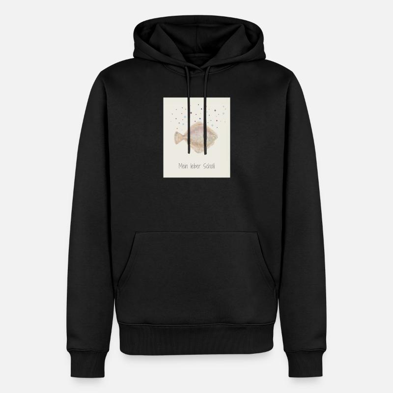 Mon cher Scholli fish design - Sweat à capuche Premium bio Homme - noir