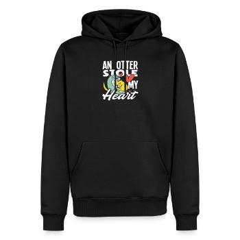 Otter Hat Mein Herz Gestohlen Seeotter Cartoon - Männer Premium Bio Hoodie - Schwarz - Vorne - Nico (187cm)