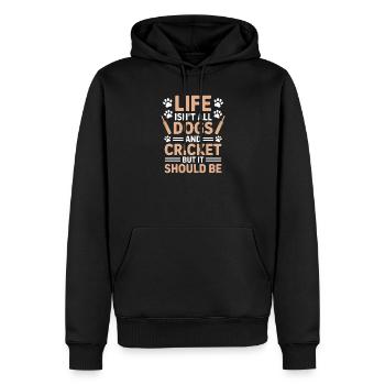 Cricket Spruch Hunde Lustiges Cricket Geschenk - Männer Premium Bio Hoodie - Schwarz - Vorne - Nico (187cm)