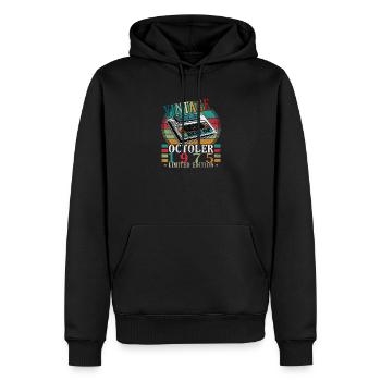 1975 Oktober Vintage - Oktober 1975 - Männer Premium Bio Hoodie - Schwarz - Vorne - Nico (187cm)