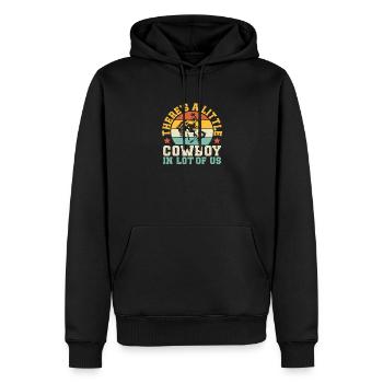 Western Rider Little Cowboys In All Of Us Cowgirls - Männer Premium Bio Hoodie - Schwarz - Vorne - Nico (187cm)