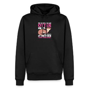 Mein Shirt Hat Einen Otter Seeotter Cartoon - Männer Premium Bio Hoodie - Schwarz - Vorne - Nico (187cm)