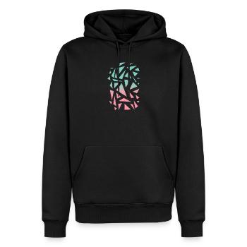 Triangle Pattern - Turquoise Pink - Men’s Premium Organic Hoodie - black - Front - Nico (187cm)