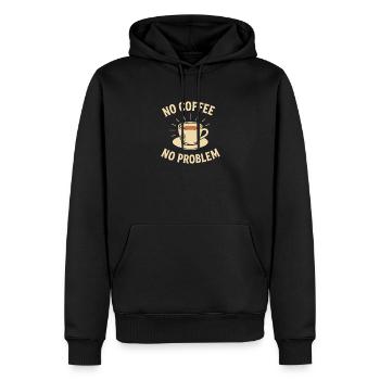No Coffee No Problem – Tee statt Kaffee Shirt - Männer Premium Bio Hoodie - Schwarz - Vorne - Nico (187cm)