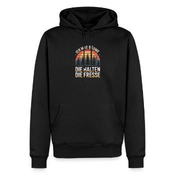  Ich Mag Bäume Die Halten Die Fresse Wald Humor - Männer Premium Bio Hoodie - Schwarz - Vorne - Nico (187cm)