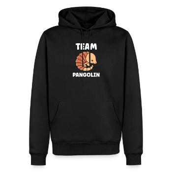 Team Pangolin Illustration Vintage - Sweat à capuche Premium bio Homme - noir - Devant - Nico (187cm)