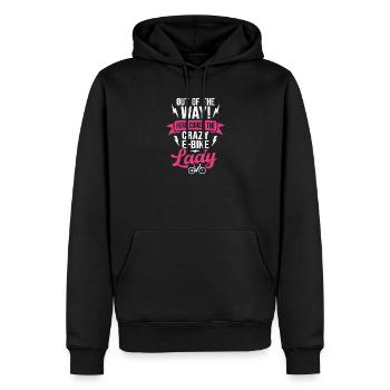 Elektrofahrrad Radfahren Crazy E-Bike Dame Radfahrerin - Männer Premium Bio Hoodie - Schwarz - Vorne - Nico (187cm)