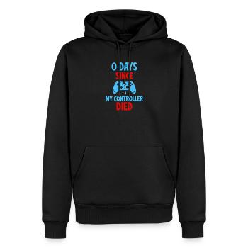 0 Days Since My Controller Destroyed Something Fun - Men’s Premium Organic Hoodie - black - Front - Nico (187cm)