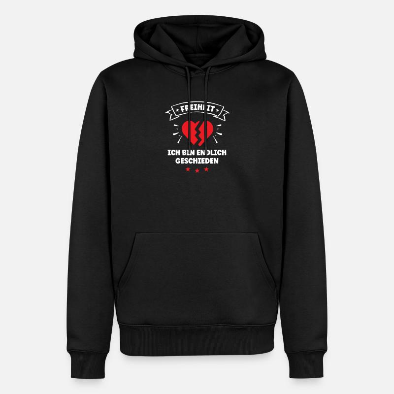 Scheidung Ich Bin Geschieden Scheidungsparty - Männer Premium Bio Hoodie - Schwarz