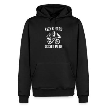 Monter fort, descendre plus fort - VTT - Sweat à capuche Premium bio Homme - noir - Devant - Nico (187cm)