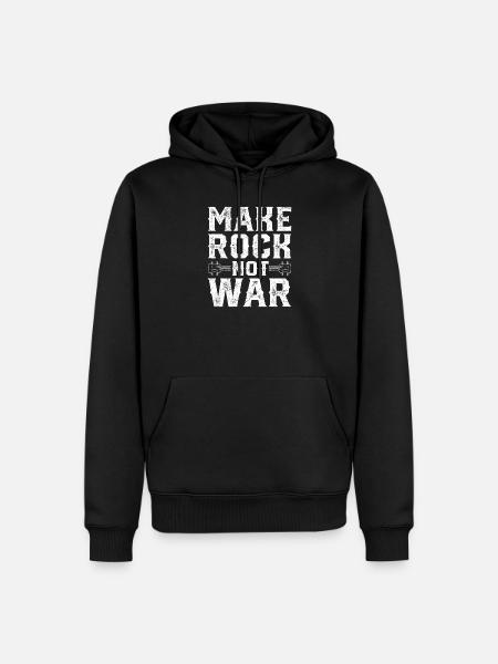 Lav Rock Ikke Krig Rock Band Guitar Musik - Herre Premium økologisk hoodie - sort