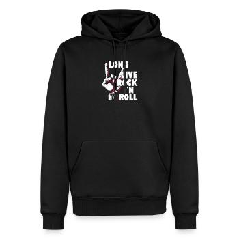 Longue vie à la musique Rock 'n Roll Guitare Rock Band - Sweat à capuche Premium bio Homme - noir - Devant - Nico (187cm)