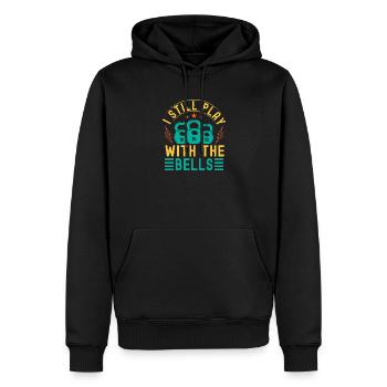 Fanatiques de fitness, je joue toujours avec les cloches - Sweat à capuche Premium bio Homme - noir - Devant - Nico (187cm)