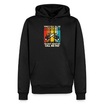 Cadeau drôle de menuisier - Sweat à capuche Premium bio Homme - noir - Devant - Nico (187cm)