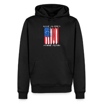 Anime Manga Otaku Kawaii USA America Flag Flag - Men’s Premium Organic Hoodie - black - Front - Nico (187cm)