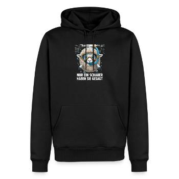 Nur ein Schauer – Lustiges Schaf Design - Männer Premium Bio Hoodie - Schwarz - Vorne - Nico (187cm)