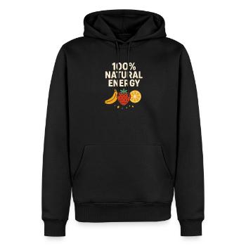 100% Natural Energy – Fruit Lover Design - Männer Premium Bio Hoodie - Schwarz - Vorne - Nico (187cm)