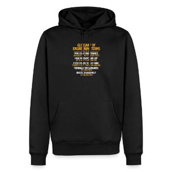 Glossar der technischen Begriffe Lustige Mechanik - Männer Premium Bio Hoodie - Schwarz - Vorne - Nico (187cm)