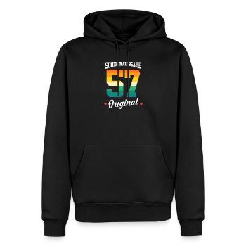 57 Geburtstag - Männer Premium Bio Hoodie - Schwarz - Vorne - Nico (187cm)