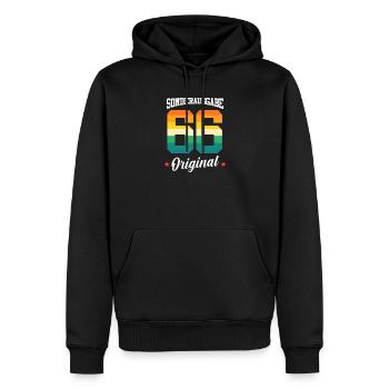 66 Birthday - Men’s Premium Organic Hoodie - black - Front - Nico (187cm)