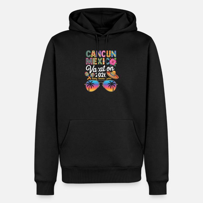 Vacances Cancun Mexique 2026 - Sweat à capuche Premium bio Homme - noir