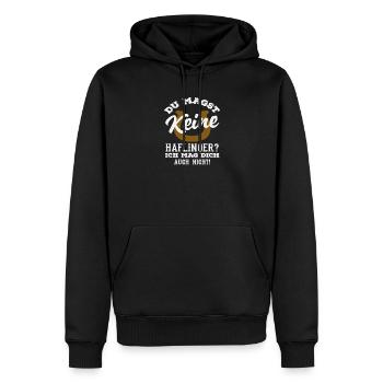 Haflinger poney équitation cheval amour race de cheval - Sweat à capuche Premium bio Homme - noir - Devant - Nico (187cm)