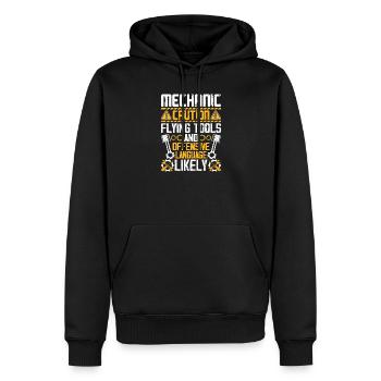 Mécanicien automobile Mécatronicien Technicien Tournevis Cadeau - Sweat à capuche Premium bio Homme - noir - Devant - Nico (187cm)