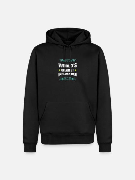 World's Best Influencer - Men’s Premium Organic Hoodie - black