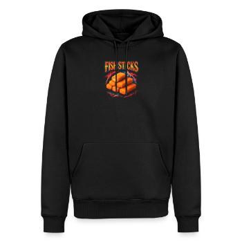 Bâtonnets de poisson Nourriture préférée Bizarre des années 90 Poissons Studs - Sweat à capuche Premium bio Homme - noir - Devant - Nico (187cm)