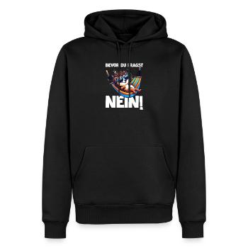 Avant de demander No Hedgehog Mauvaise humeur - Sweat à capuche Premium bio Homme - noir - Devant - Nico (187cm)