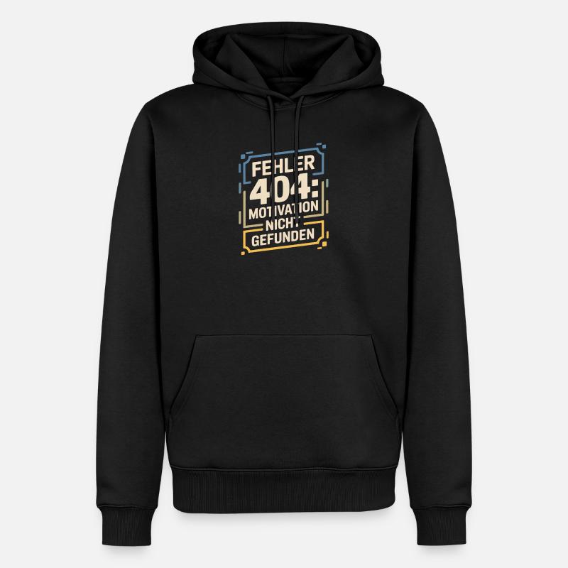 Error 404: Motivation not found - Men’s Premium Organic Hoodie - black