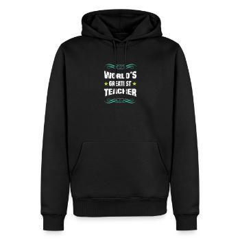 Le meilleur enseignant du monde - Sweat à capuche Premium bio Homme - noir - Devant - Nico (187cm)