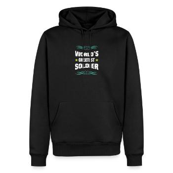 Weltbester Soldat - Männer Premium Bio Hoodie - Schwarz - Vorne - Nico (187cm)