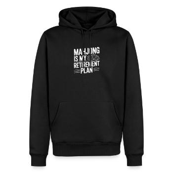 Mahjong ist mein Altersvorsorgeplan - Männer Premium Bio Hoodie - Schwarz - Vorne - Nico (187cm)